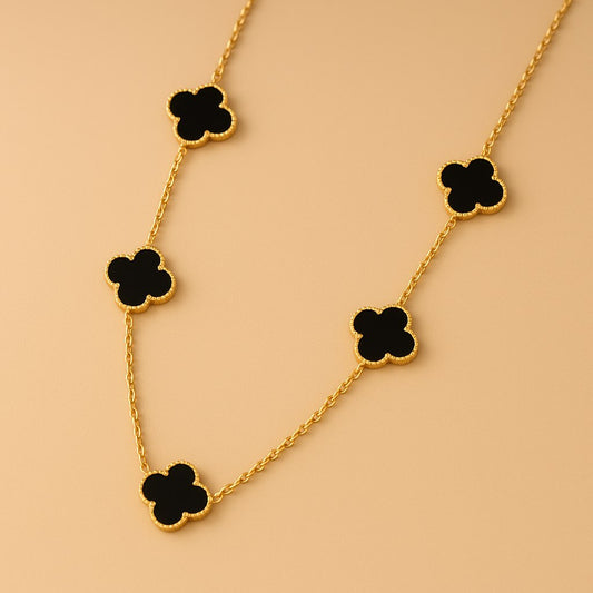Colar de 5 trevos feminino - Ouro